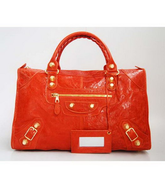 Balenciaga Work grande borsa a Orange agnello